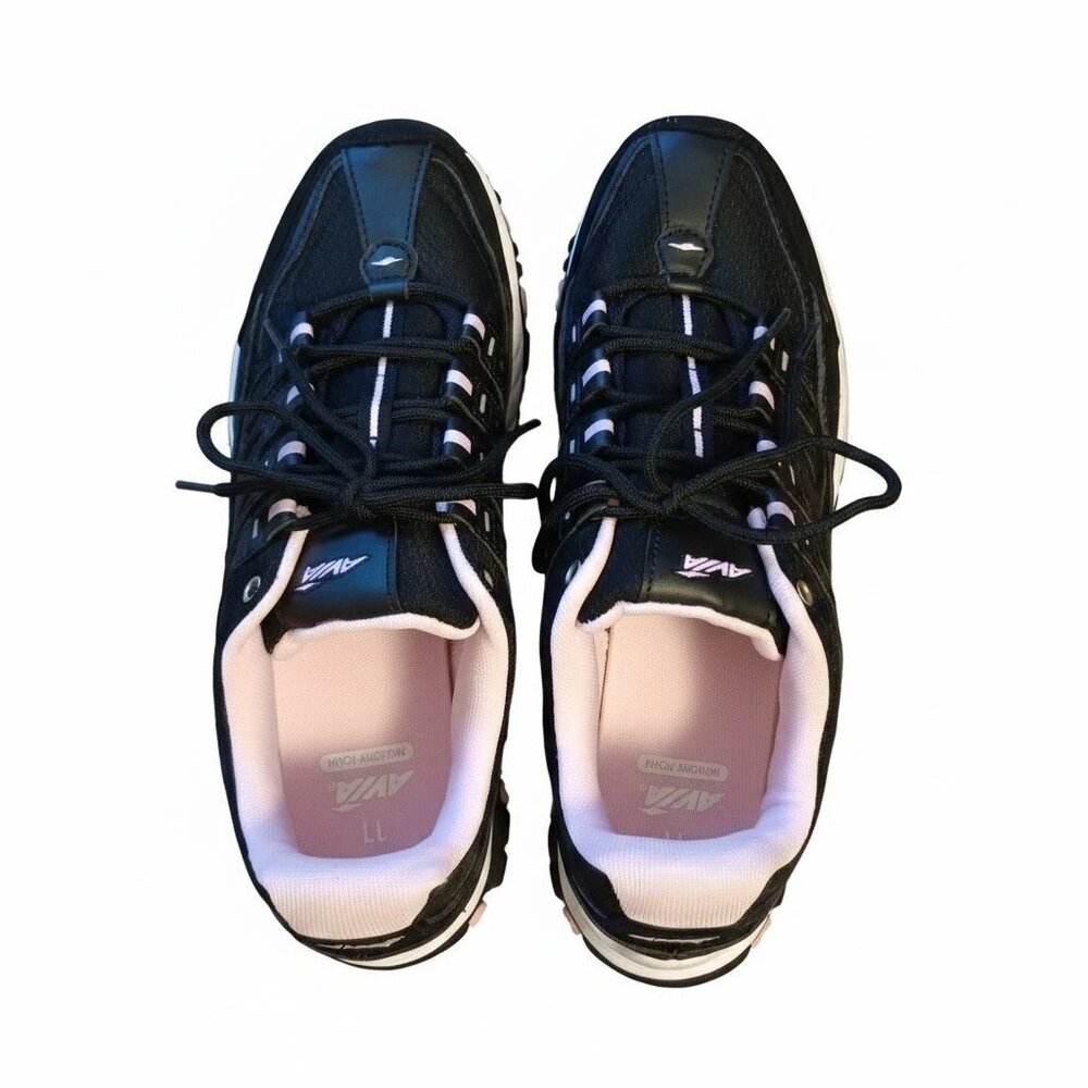 Avia Women's Size 11 Black Sneakers with Pink Accents Memory Foam Comfort Tech
